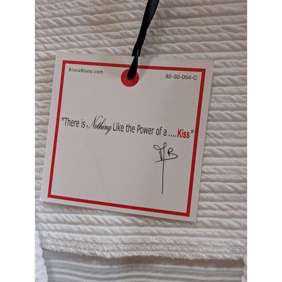 NWT Bisou Bisou L White Cold Shoulder Blazer Cardigan Jacket Textured Knit - Picture 3 of 11